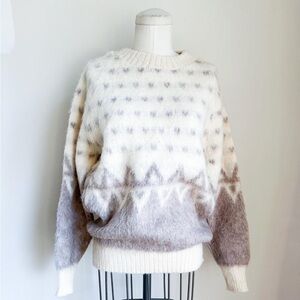 Vintage Cream & Beige Nordic Sweater / M